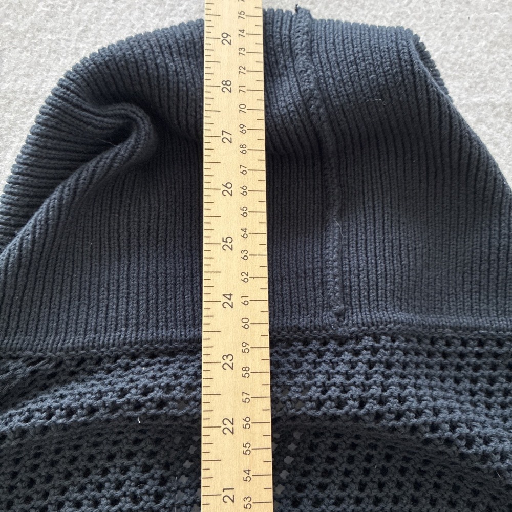 Rag & Bone Navy Blue Short Sleeve Belted Wrap Cardigan Crochet Knit Shawl Collar - Picture 12 of 12